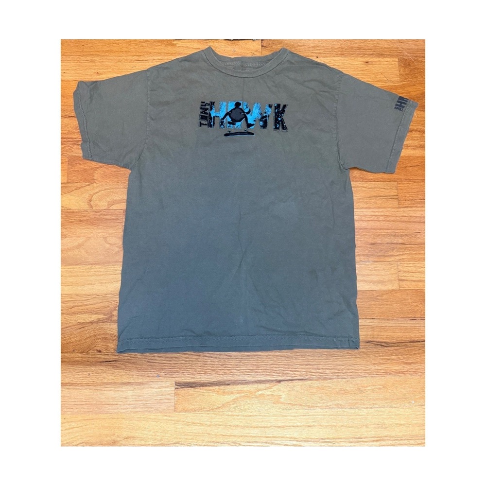 Tony Hawk Boys XL 18/20 Skateboard Graphic T-Shirt Olive Green Short Sleeve Tee